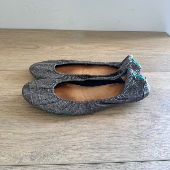 Tieks Ballet Flats Slate Grey Croc Slip-on Travel Round Toe Foldable Women's 9 - Picture 5 of 7